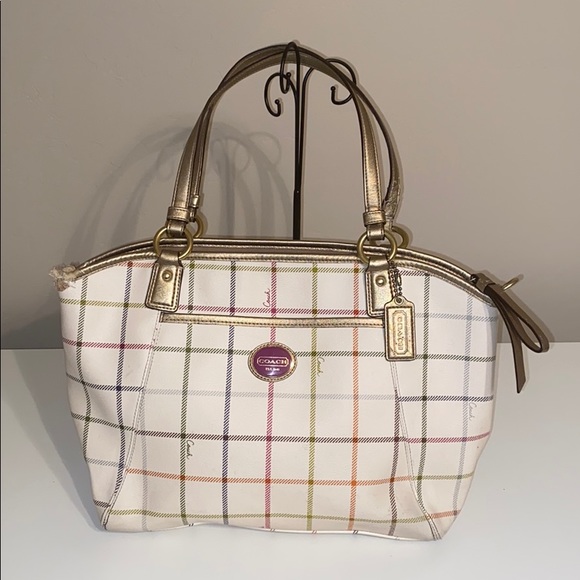 Coach Bags Leather Plaid Coach Purse Poshmark
